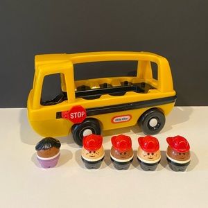 Vintage Little Tikes 1980s Toddle Tots School Bus with Figures